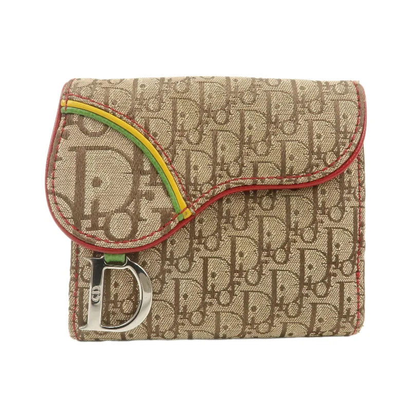 Christian Dior Rasta Trotter Canvas Leather Saddle Compact Wallet