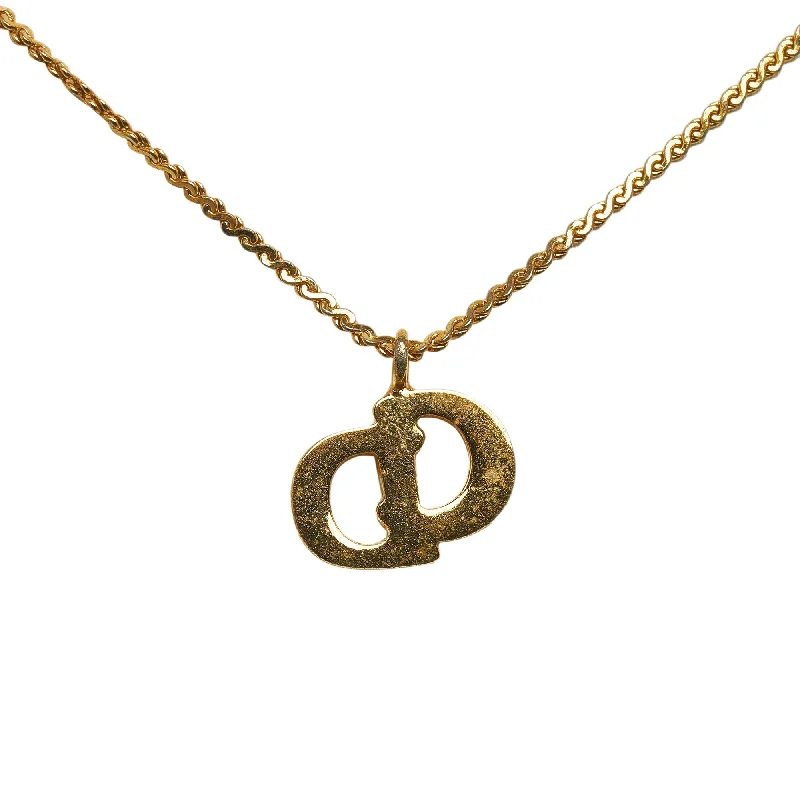 DIOR Logo Pendant Necklace Costume Necklace