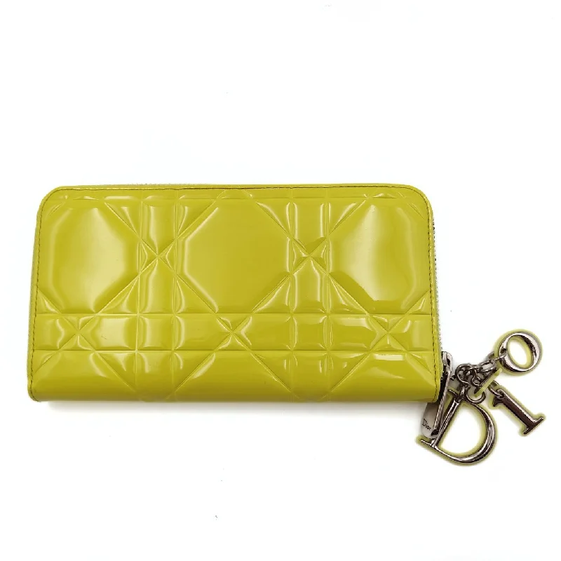 Christian Dior Christian Lady wallet in yellow patent leather