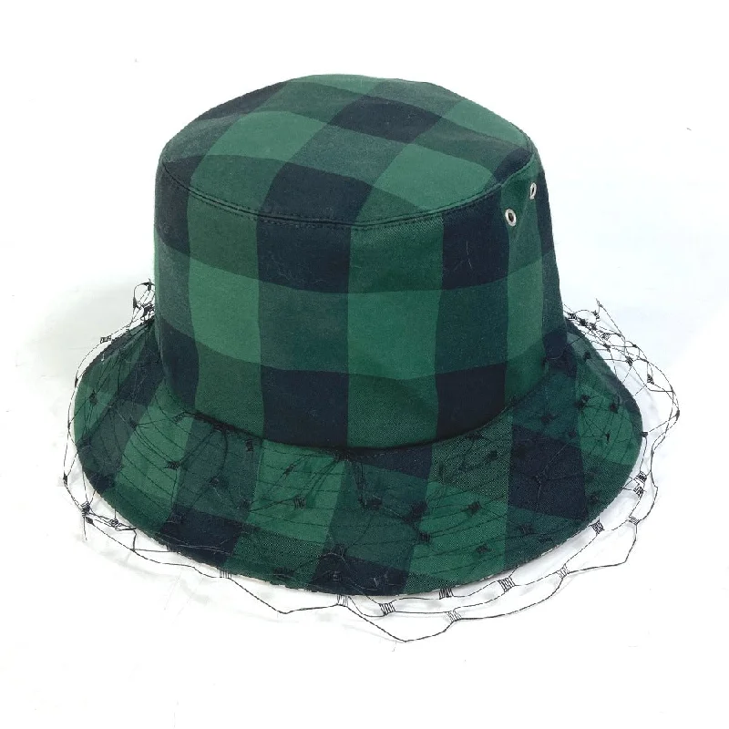 Dior hat 95TDD923G142 Polyester / Cotton green Oblique Veiled bob hat with checked tulle Women 57 Used Authentic