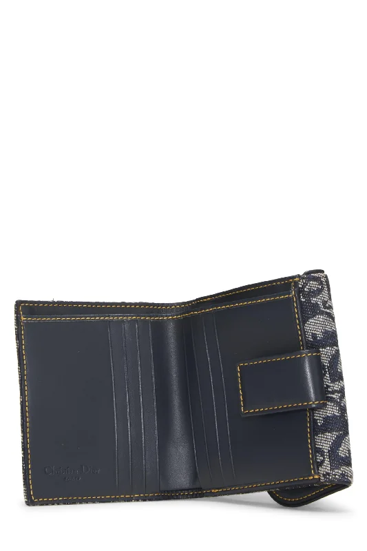 Dior,  Navy Trotter Canvas Saddle Wallet, Navy