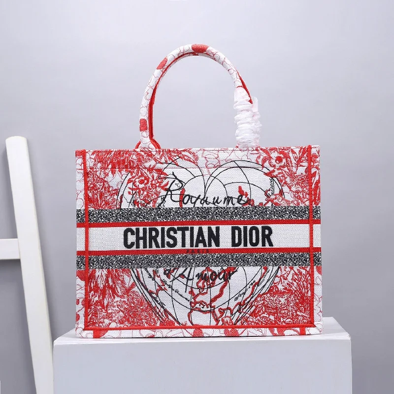 Christian Dior MeChristian Diorum Book Tote Red Multicolor , For Women,  Handbags 14in/36cm