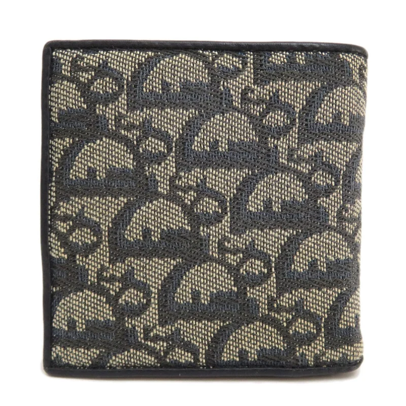 CHRISTIAN DIOR Trotter Pattern Bifold Wallet Canvas Women's