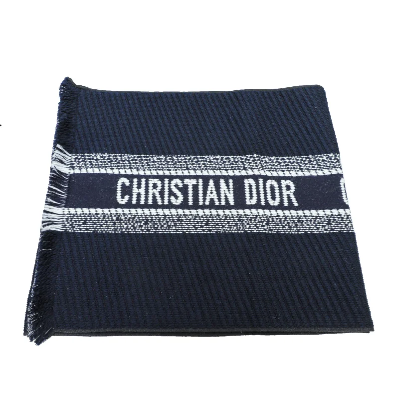 Christian Dior Bicolor Oblique University Reversible Wool Silk Scarf