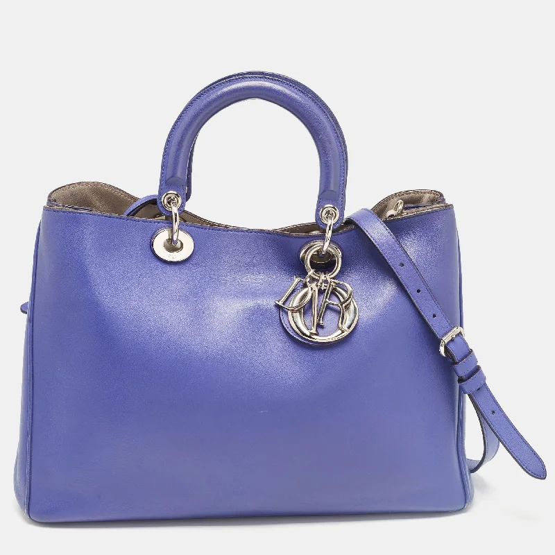 Dior Purple Leather Large Diorissimo Shopper Tote