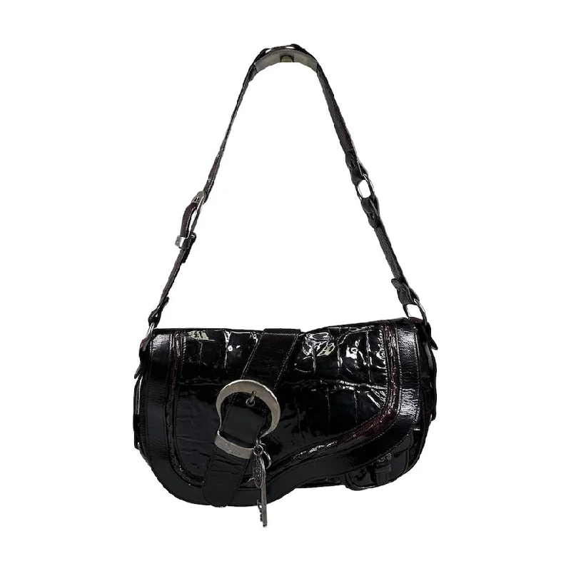 DIOR 2007 GUACHO PATENT LEATHER SHOULDER BAG