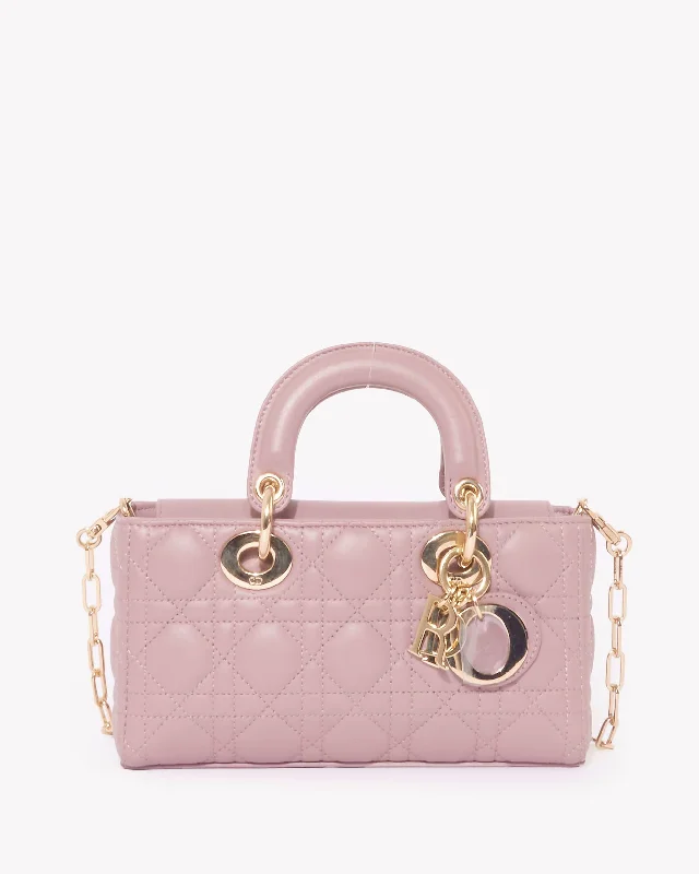 Dior Blush Pink Lambskin Cannage Leather Small D-Joy Bag