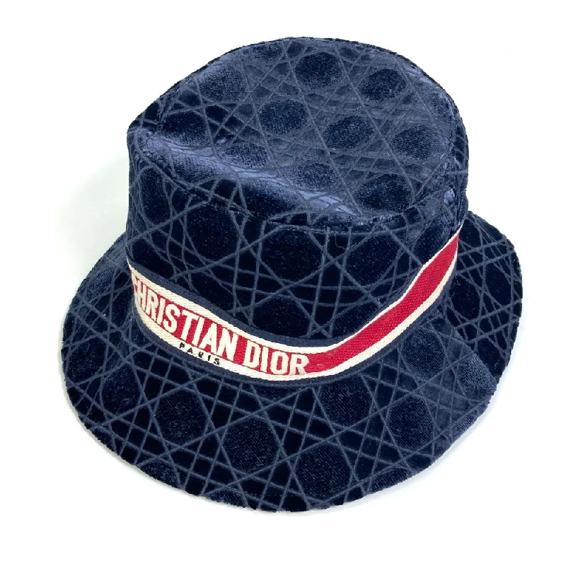 Dior hat 15CAN923X134 Cotton / Silk / Viscose Polyester Navy 21AW Velor Canage logo bob unisex(Unisex) 57 Used Authentic