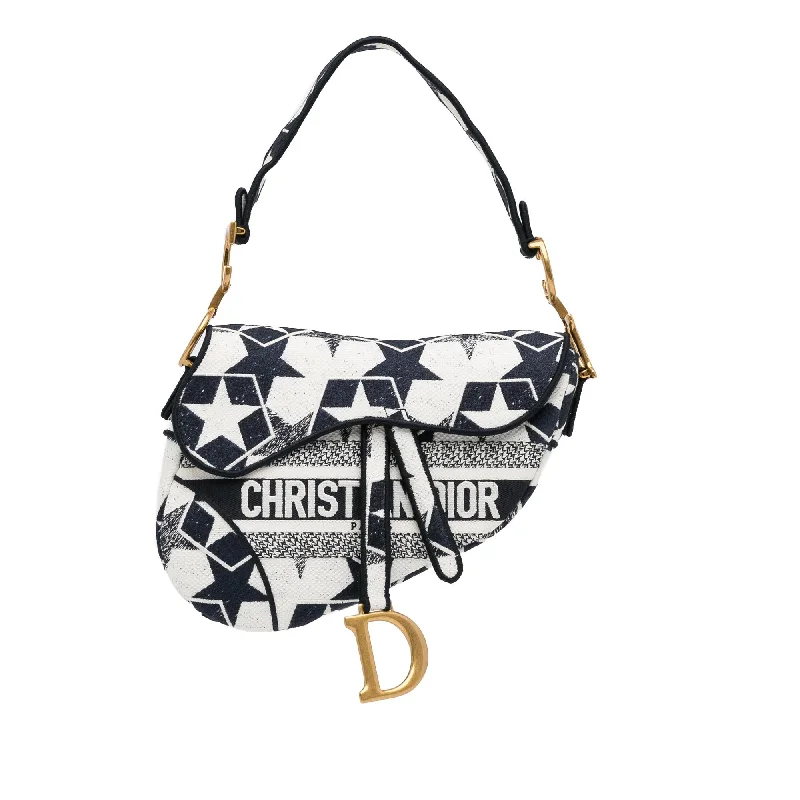 Dior Stars Embroidered Canvas Saddle Bag (SHG-MiPqVc)