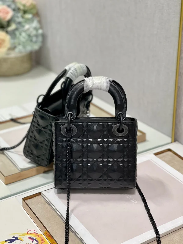 Christian Dior Mini Lady Bag Cannage with Beaded Motif, Black, For Women  Handbags, Crossbody Bags, 17cm  M0505SNEA_M900