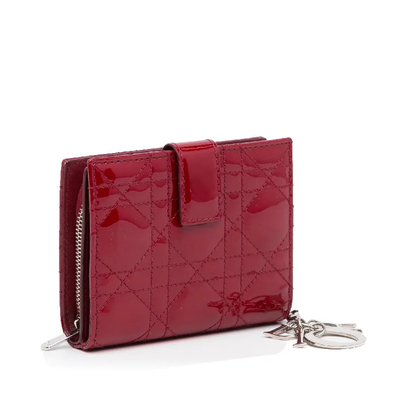 Dior Cannage Patent Compact Wallet (ibNX9w)