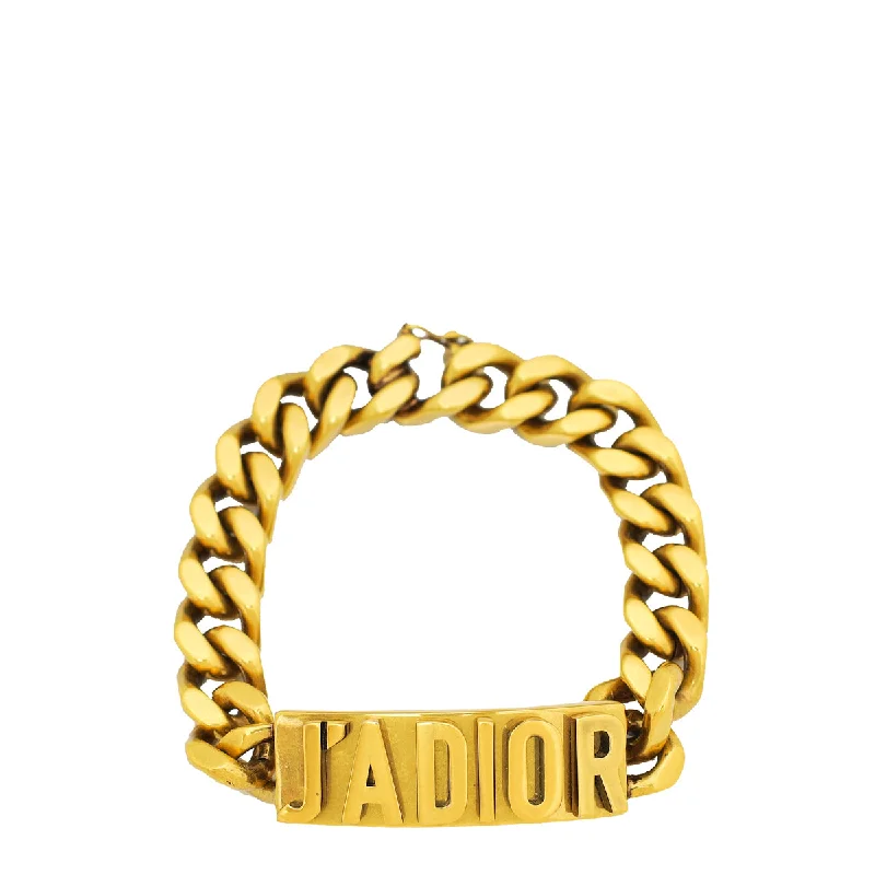 Christian Dior Vintage Gold Metal J'Adior Chain Bracelet