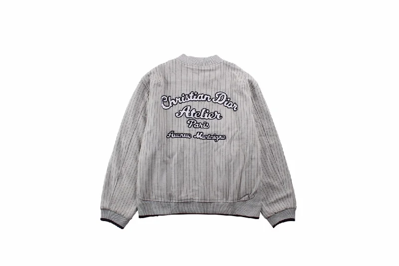 Dior Striped Bomber Jacket - Grey