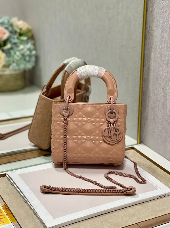 Christian Dior Mini Lady Bag Cannage with Beaded Motif, Brown, For Women  Handbags, Crossbody Bags, 18cm