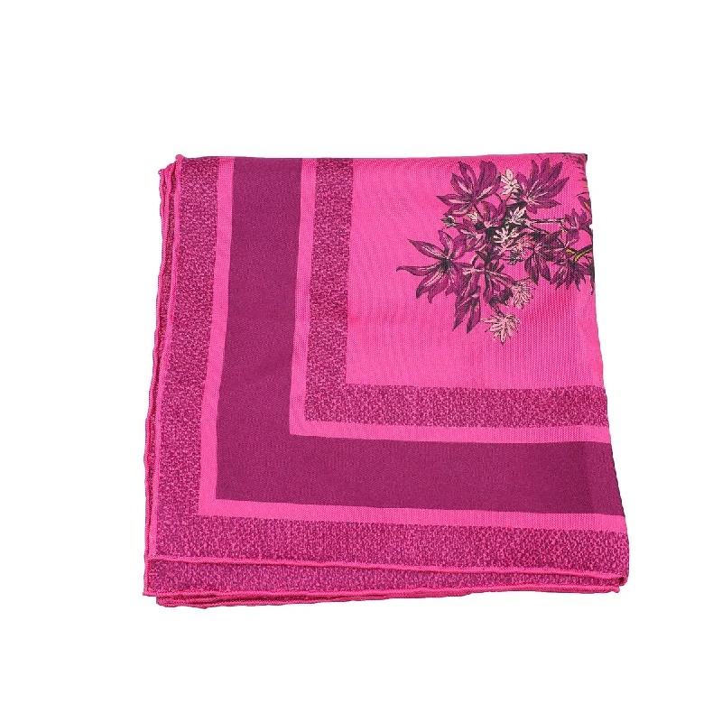 Christian Dior Dark Fuchsia Toile De Jouy Silk 90 Scarf