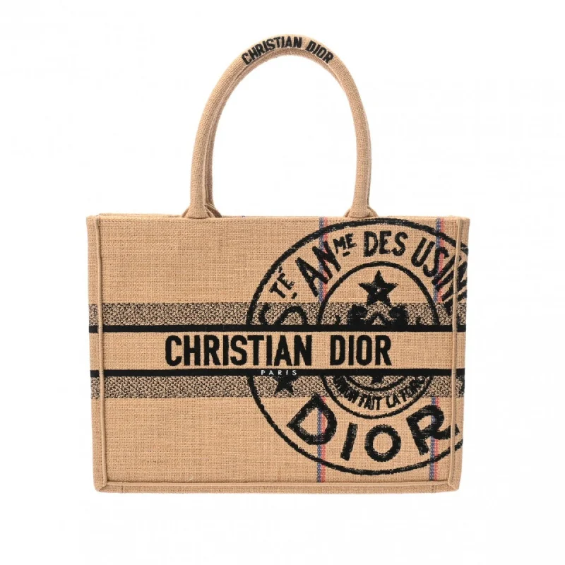 CHRISTIAN DIOR Christian Dior Book Tote Medium Beige M1296ZRUW Women's Canvas Handbag