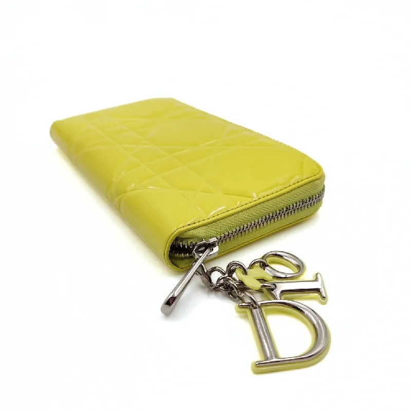 DIOR Dior Christian Dior Lady Dior wallet in yellow patent leather