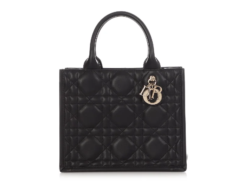 Dior Small Black Macrocannage Calfskin Book Tote