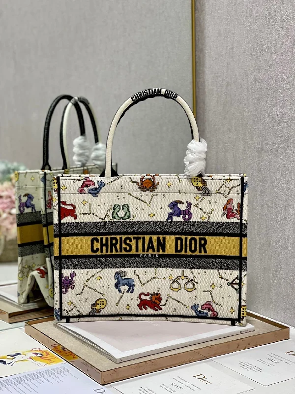 Christian Dior MeChristian Diorum Book Tote White Multicolor, For Women,  Handbags 14in/36cm