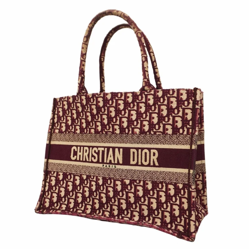 Christian Dior Tote Bag Trotter Book Canvas Bordeaux Women's