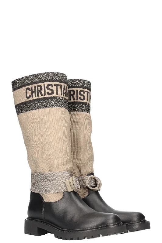 CHRISTIAN DIOR D-Major Boots Canvas Calfskin