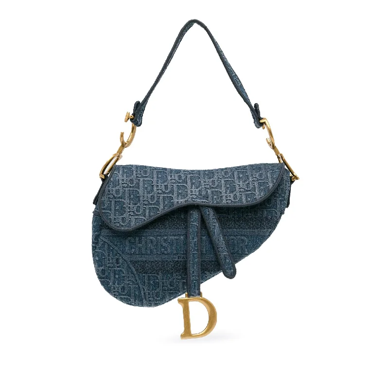 Dior Oblique Denim Saddle Bag (SHG-2rS5TK)