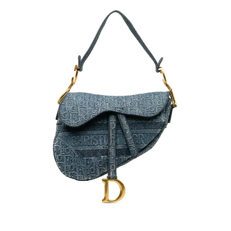 Dior Oblique Denim Saddle Bag (SHG-bhe25J)