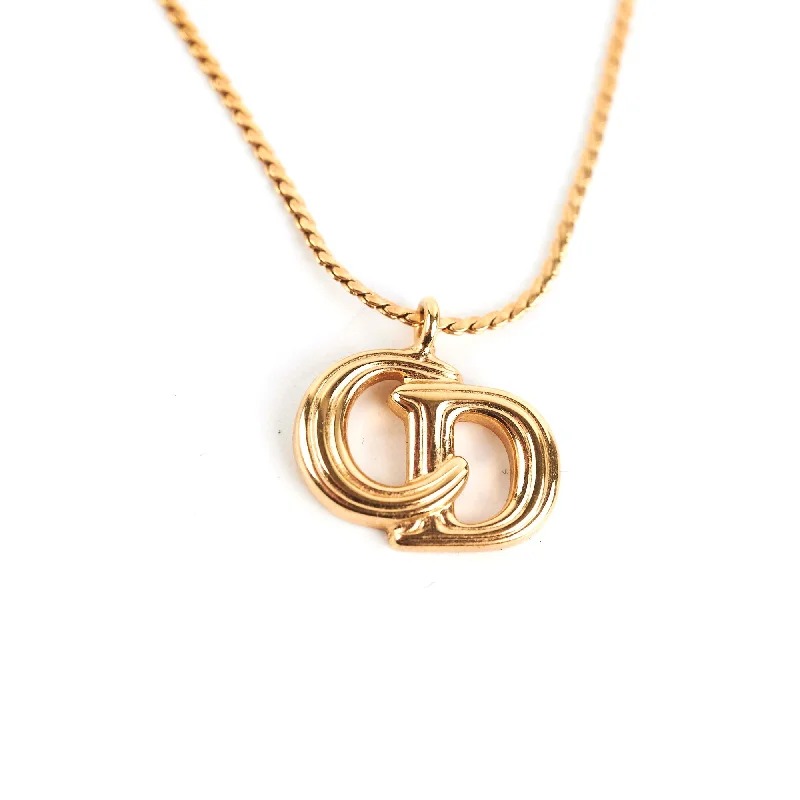 Christian Dior Logo Gold Necklace Costume Jewellery