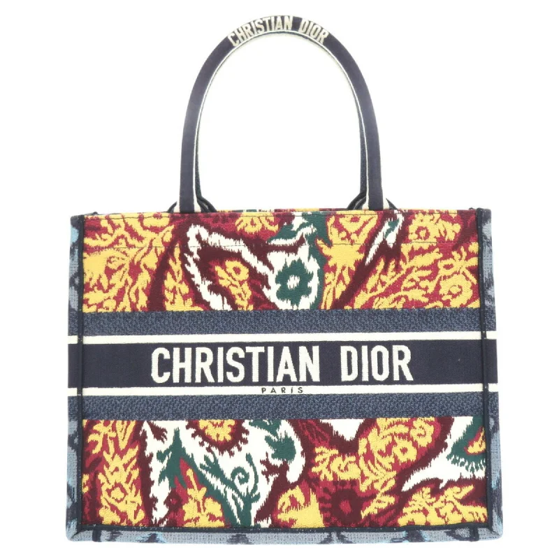 Christian Dior Book Tote Medium Lady Canvas Multicolor Bag 0394