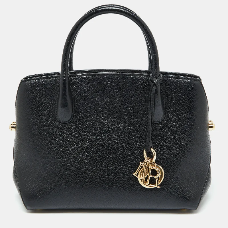 Dior Black Leather Open Bar Tote