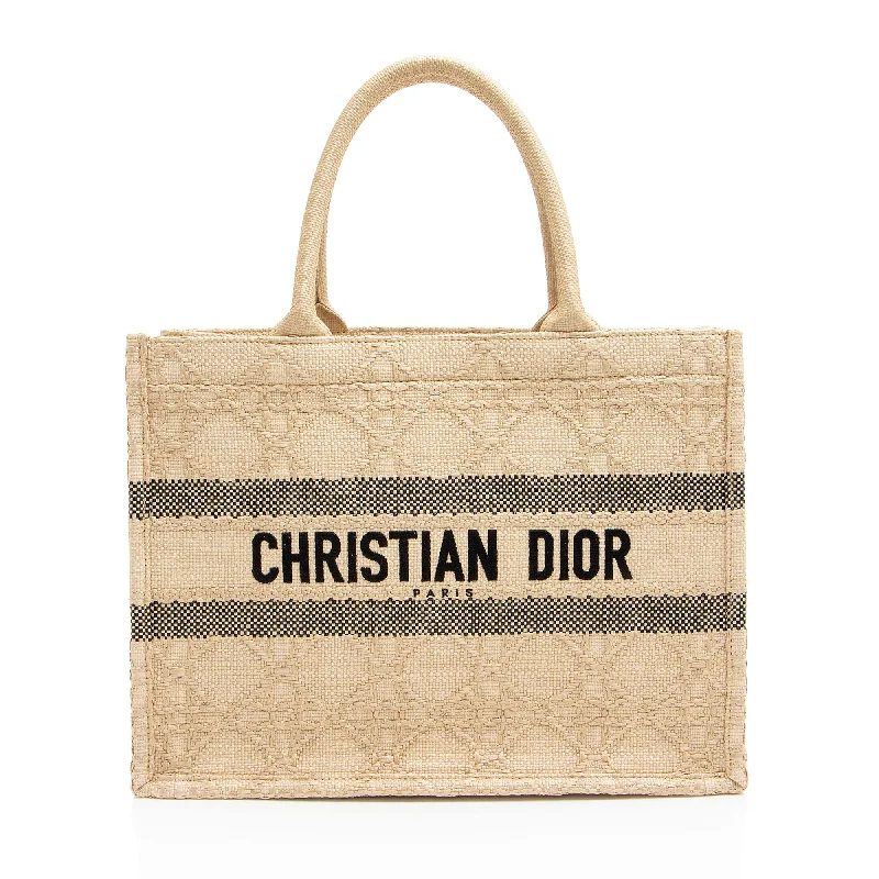 Dior Raffia Cannage Medium Book Tote