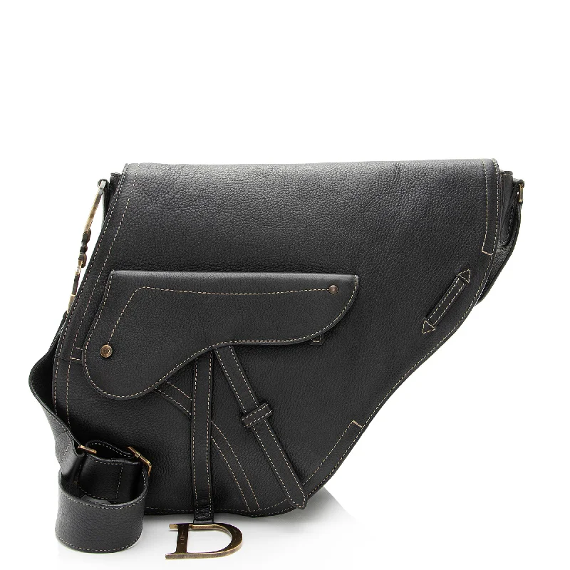 Dior Vintage Leather Baudrier Saddle Bag (SHF-uAI7sS)