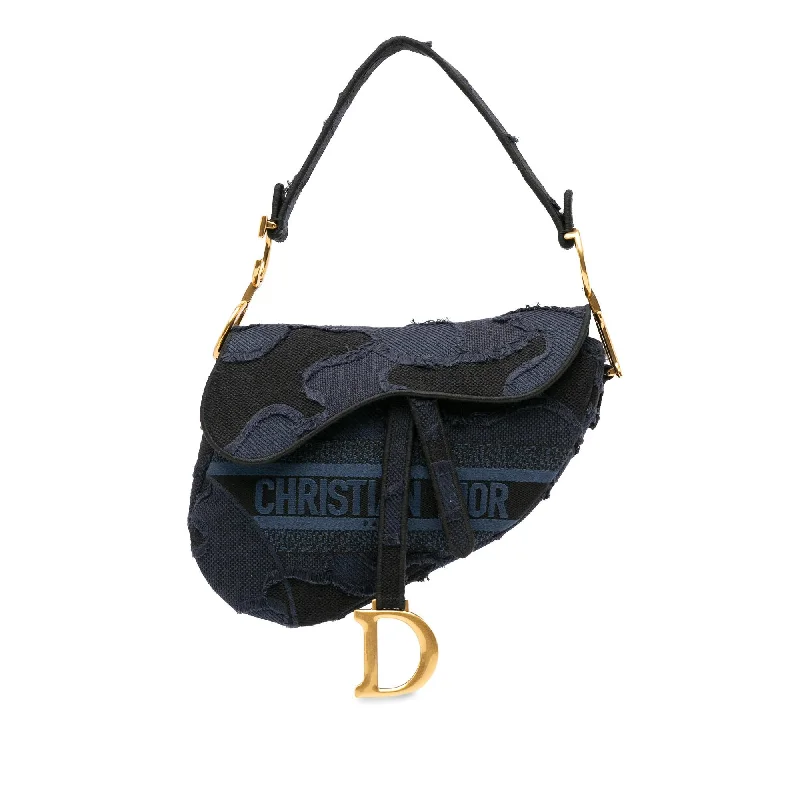 Dior Embroidered Canvas Camouflage Saddle (SHG-P0uctF)