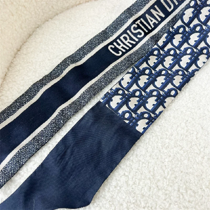 Dior Mitzah Scarf in Navy Oblique Silk