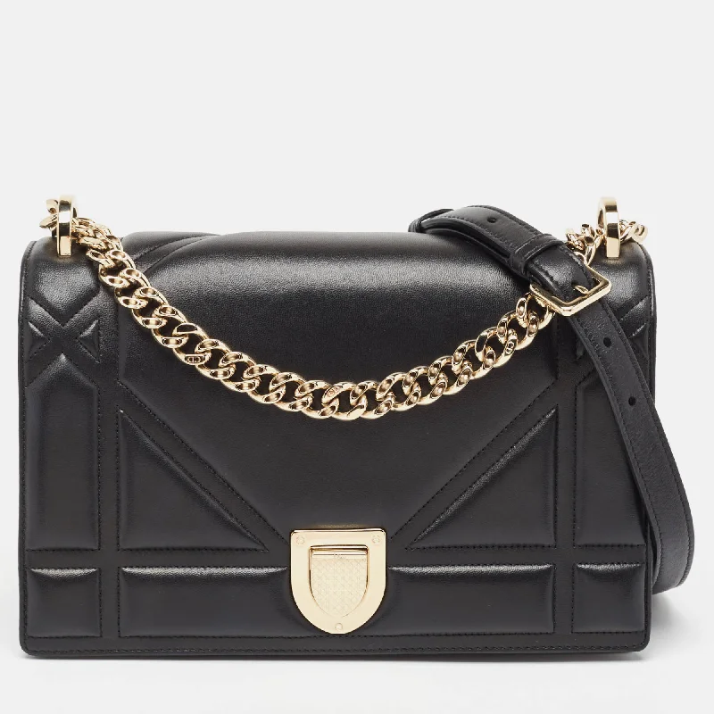 Dior  Leather Medium Diorama Flap Shoulder Bag