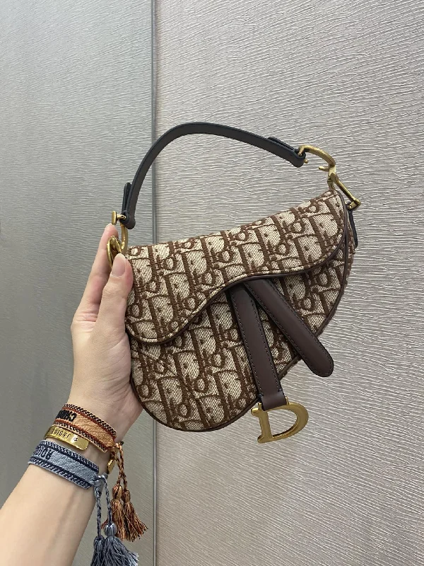 Christian Dior Brown Mini Saddle Bag