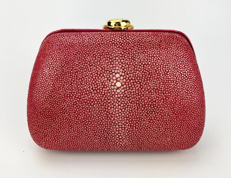 CHRISTIAN DIOR Pink Galuchat Stingray Clutch