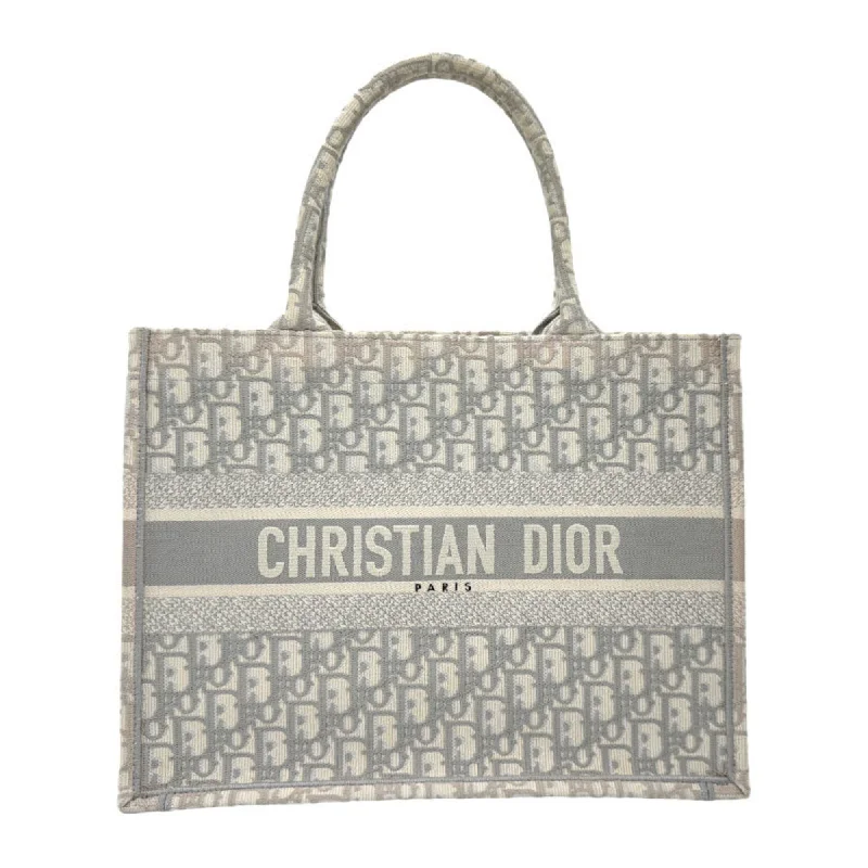 Christian Dior Handbag Book Tote Canvas Light Gray Women's n0578