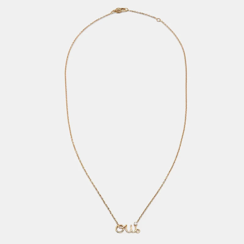 DIOR  amour 'Oui' Diamond 18k Rose Gold Pendant Necklace