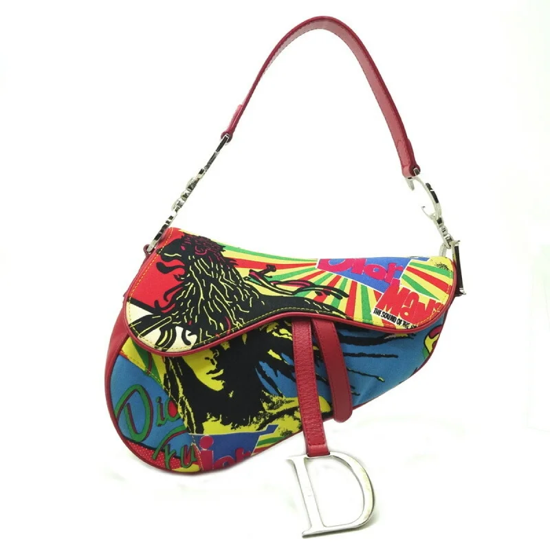 Christian Dior Saddle Bag Bob Marley Model Women's Shoulder Canvas Red DH83058