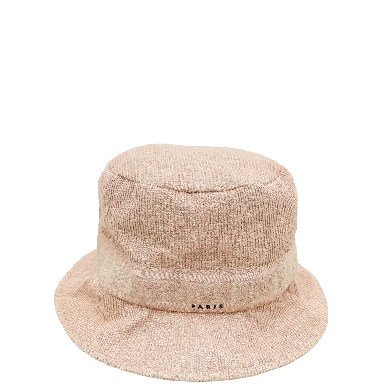 Christian Dior Pink Logo Embroidered Cotton Bucket Hat