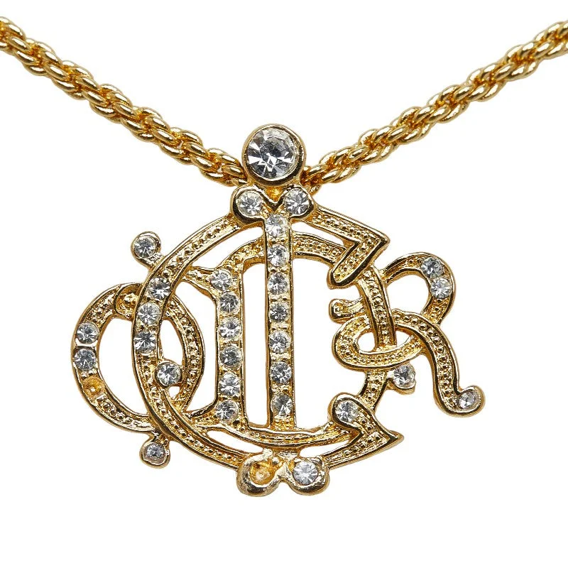 Dior emblem line stone CD logo necklace g mechy ladies Dior