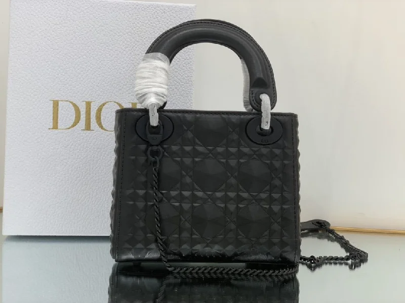 Christian Dior Mini Lady Bag Black Cannage with Beaded Motif, Black, For Women  Handbags, Crossbody Bags, 18cm  M0505SNEA_M900