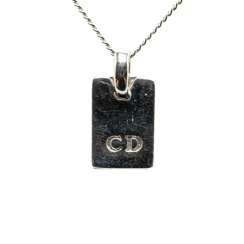 Dior Logo Trotter Pedantine Necklace Silver Pink Metal  Dior