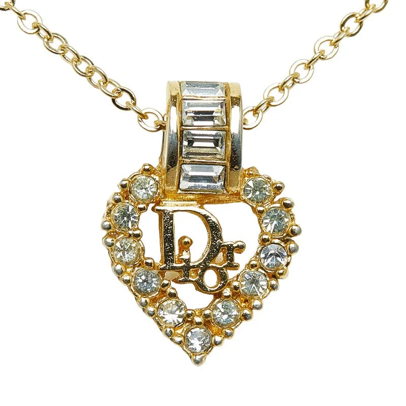 Dior logo heart line stone necklace g mockie ladies Dior