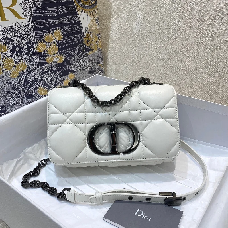 Christian Dior Mini Caro Bag Latte Matte Padded Macrocannage, Latte White, For Women  Handbags, Crossbody Bags, 20cm