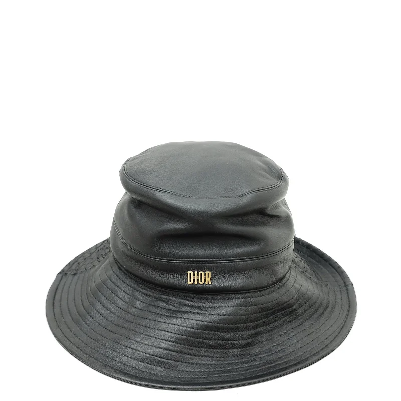 Christian Dior Black Teddy-D Bucket Hat with Veil