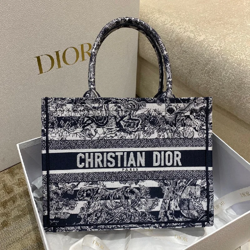 Christian Dior MeChristian Diorum Book Tote Toile de Jouy Stripes Embroidery