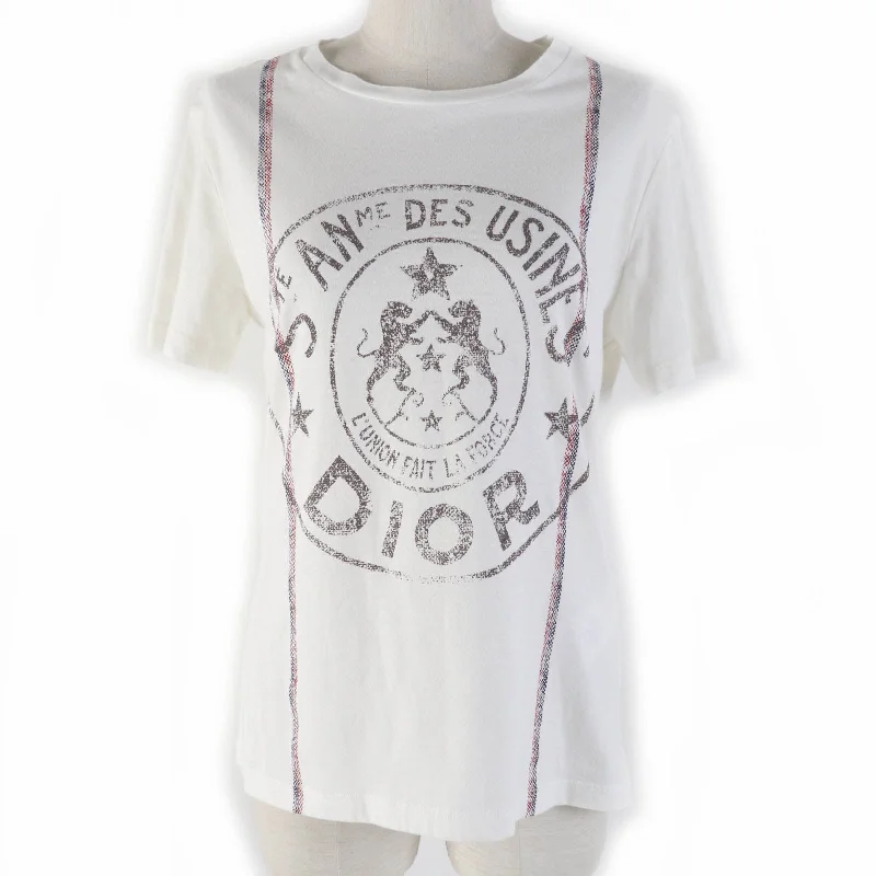 Christian Dior Short sleeve T-shirt 243T09A4426 cotton Ivory S