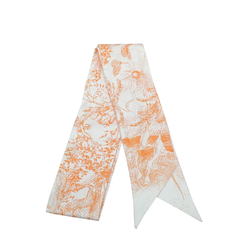 Christian Dior Orange ABCDior S "Soeur" Mitzah Scarf Twilly